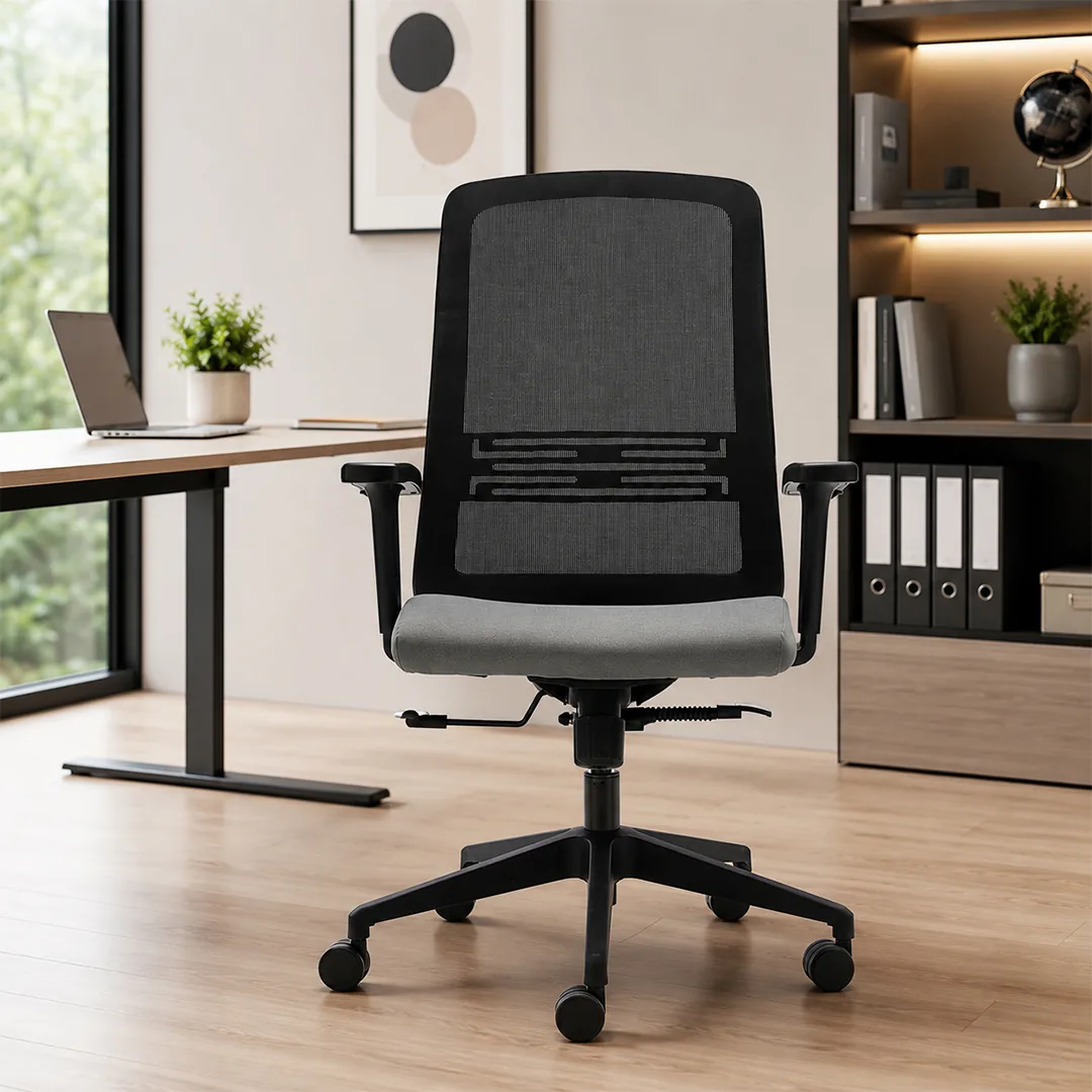 MATE Mesh Mid-Back Office Chair with Shell Lumbar Support Saudi Arabia 2